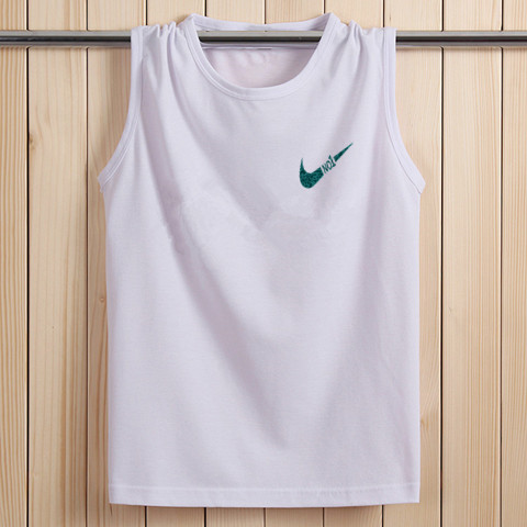 SPORTS VEST MENS SLEEVELESS T-SHIRT COTTON BREATHABLE FITNESS BASE WIDE SHOULDER SUMMER YOUTH LOOSE BASKETBALL UNIFORM