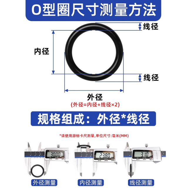 Fluorine O-ring high temperature resistant sealing ring diameter 1.5/2/2.4/3.1/3.5/4/5 frame oil seal rubber ring