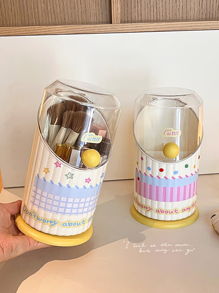 化妆刷收纳筒分格桌面笔筒防尘梳妆台化妆品收纳盒口红眼影置物架