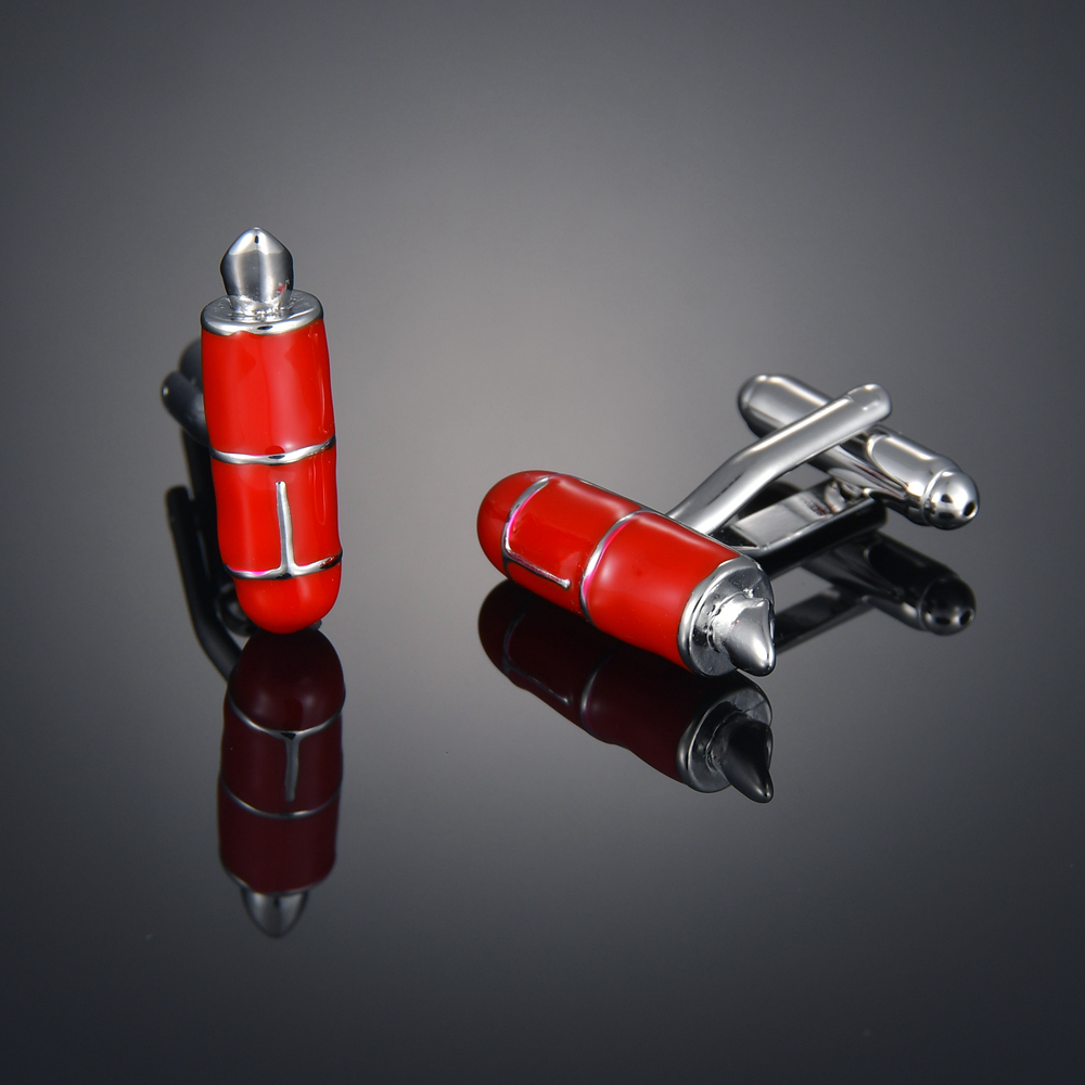 BOXED PREMIUM FRENCH CUFF CUFF STUDS MENS CUFFLINKS EVERYDAY RED AND BLACK FOUNTAIN PEN CUFFLINKS