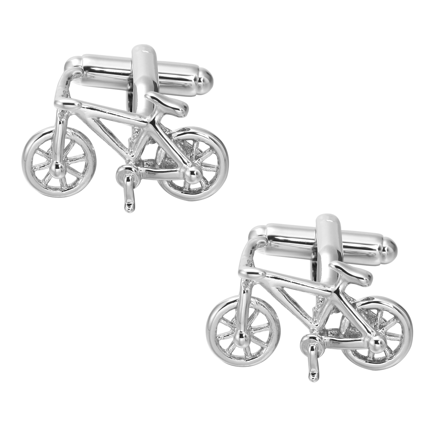 DELICATE VINTAGE BICYCLE CUFFLINKS BLACK SILVER SINGLE SEAT MENS FRENCH SHIRT SLEEVE STUD SHIRT CUFFS