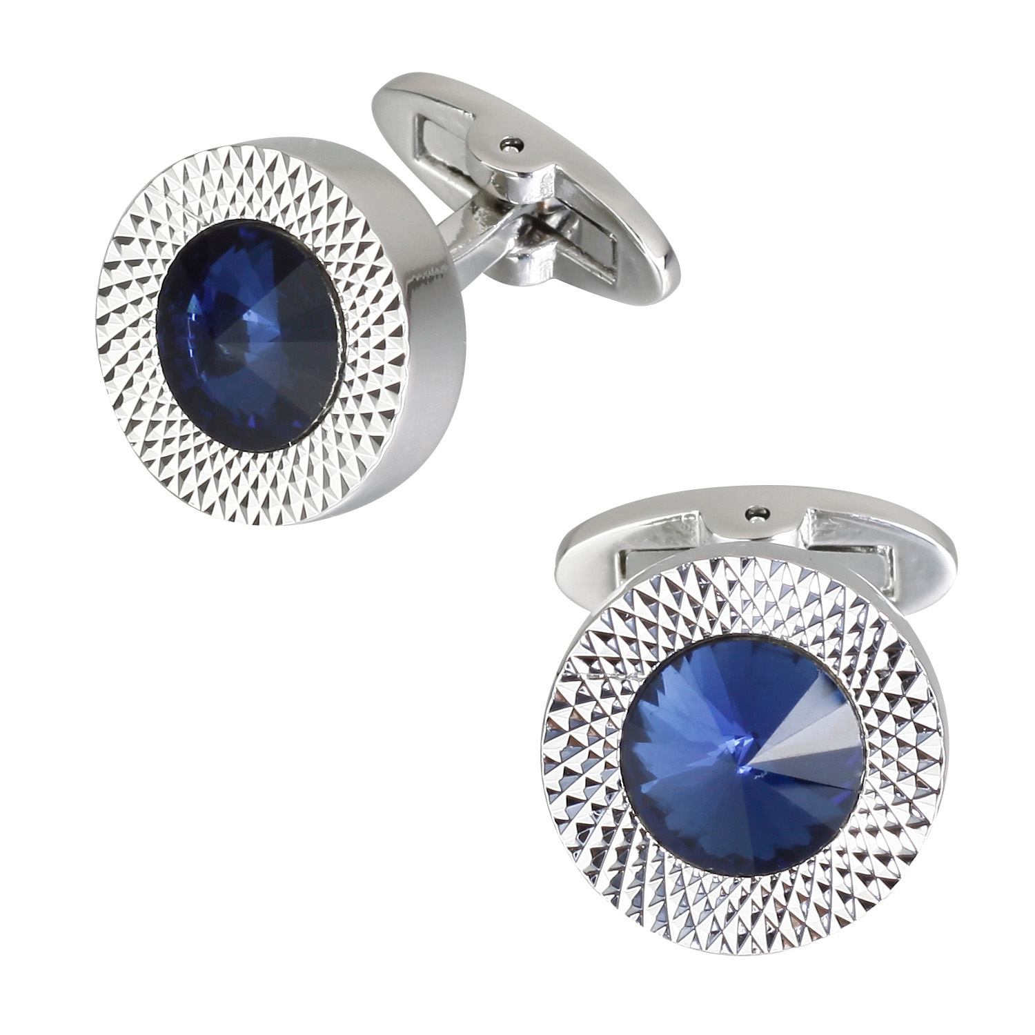 PREMIUM FRENCH SHIRT CUFF CUFF STUDS MENS CUFFLINKS BLUE CRYSTAL CUFFLINKS GIFT BOX