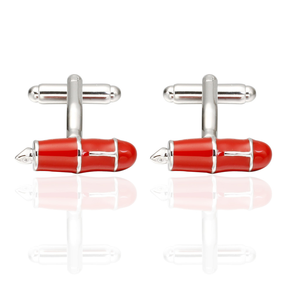 BOXED PREMIUM FRENCH CUFF CUFF STUDS MENS CUFFLINKS EVERYDAY RED AND BLACK FOUNTAIN PEN CUFFLINKS