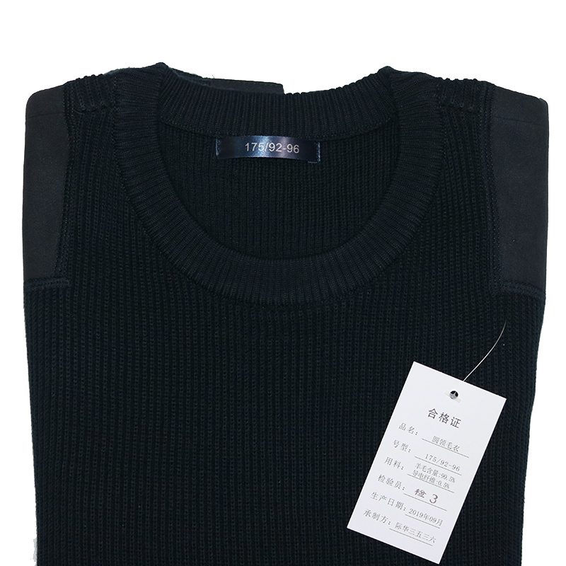 새로운 스타일 스웨터 라운드 넥 장교 스웨터 진한 파란색 바다 스웨터 남성용 두꺼운 비즈니스 전문 작업복 카디건