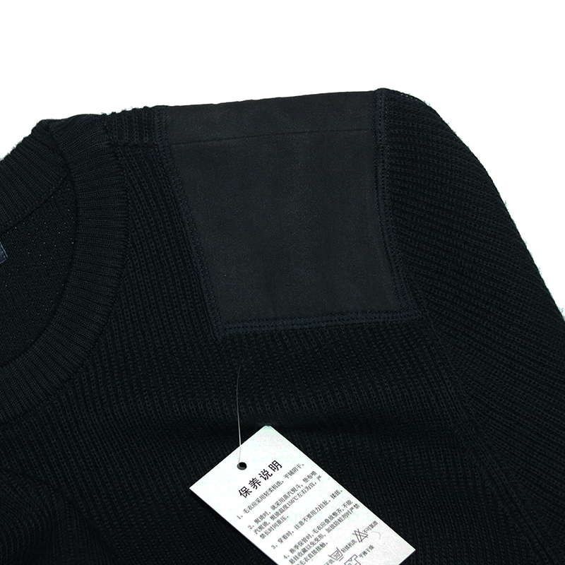 새로운 스타일 스웨터 라운드 넥 장교 스웨터 진한 파란색 바다 스웨터 남성용 두꺼운 비즈니스 전문 작업복 카디건