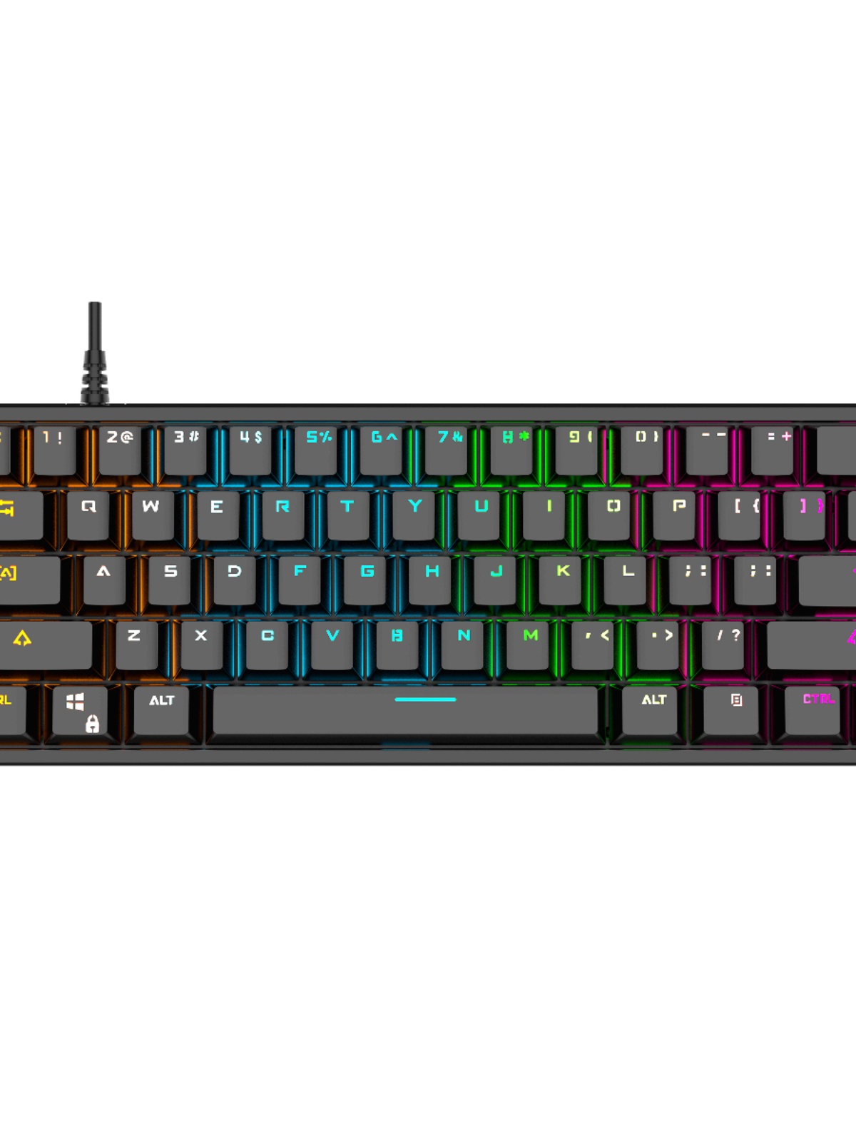 G101 진정한 기계식 키보드 USB 61 키 데스크탑 컴퓨터 노트북 파란색 축 게임 휴대용 RGB 쿨 백라이트