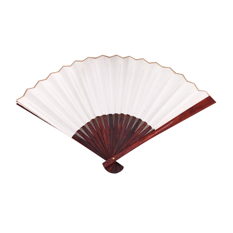 작은 잎 붉은 백단 접는 팬 중국 스타일 남성과 여성의 고대 스타일 공백 수제 팬 쌀 종이 마호가니 문화 장난감 그림 팬 오래된 자료