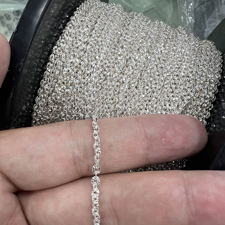 S  SUNFLOWER CHAIN THIN CHAIN EARRING CHAIN HANDMADE DIY BRACELET NECKLACE SILVER JEWELRY ACCESSORIES SEMI-FINISHED CHAIN