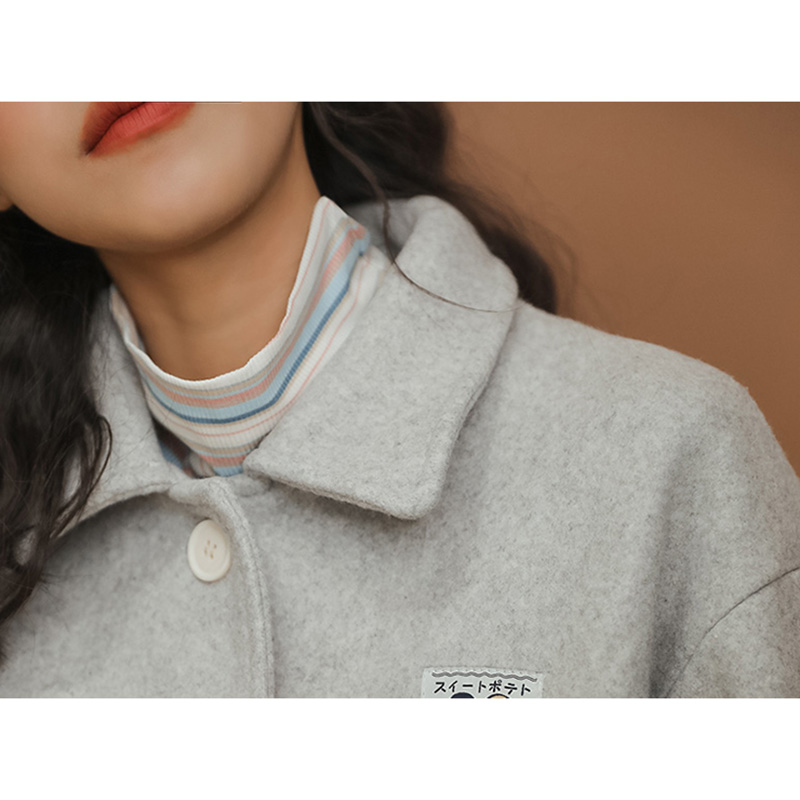 2024 WINTER CLOTHES NEW CASUAL COLLEGE STYLE LOOSE TWEED SHORT JACKET WOMEN