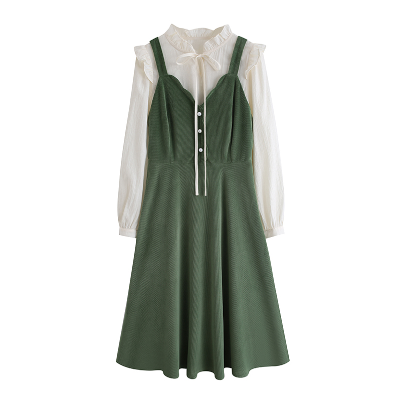 SUIT SKIRT FRENCH VINTAGE SLIP DRESS WOMENS TWO-PIECE STRAP DRESS WOMEN