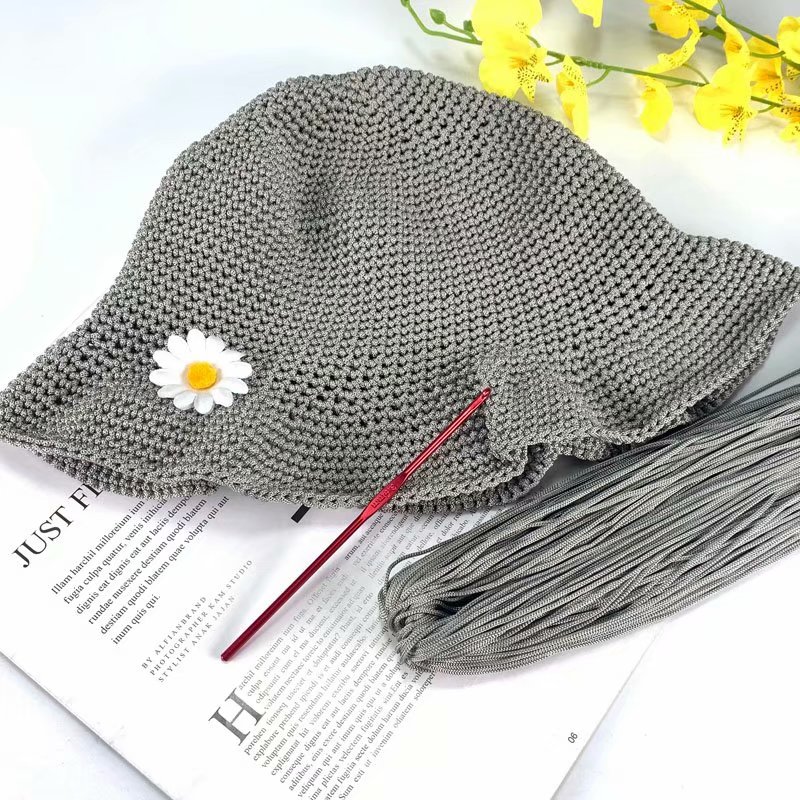 HOLLOW THREAD LIGHT BODY ICE SILK THREAD HANDWOVEN HOOK SUMMER COOL HAT HOOK HAT HOOK BAG CUSHION BRIGHT SILK THREAD SUMMER