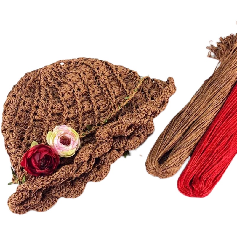 HOLLOW THREAD LIGHT BODY ICE SILK THREAD HANDWOVEN HOOK SUMMER COOL HAT HOOK HAT HOOK BAG CUSHION BRIGHT SILK THREAD SUMMER