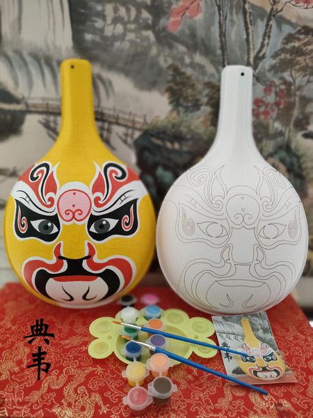 大号diy传统文化手工马勺社火带纹路脸谱白坯非遗文创教学材