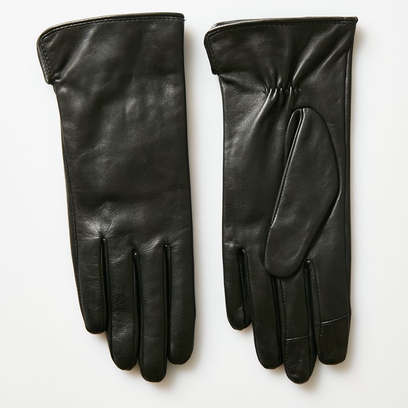 IMPORTED GOATSKIN GLOVES WOMENS TOUCH SCREEN LEATHER GLOVES THIN DRIVING AUTUMN AND WINTER WARM FLEECE SHORT FASHION