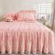 Class A pure cotton clamp bed skirt single piece bed cover three piece set non-slip lace lace princess style bed sheets universal in all seasons