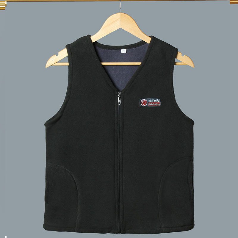 MIDDLE-AGED AND ELDERLY MENS VEST SPRING AUTUMN AND WINTER NEW LOOSE CASUAL HORSE CLIP SLEEVELESS SHOULDERED FLEECE FLEECE VEST JACKET