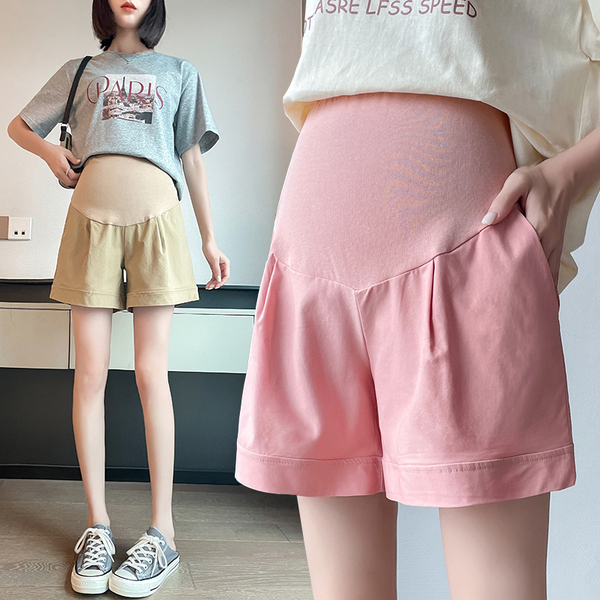 孕妇短裤夏季外穿新款冰丝A字阔腿裤弹力百搭显瘦西装打底三分裤