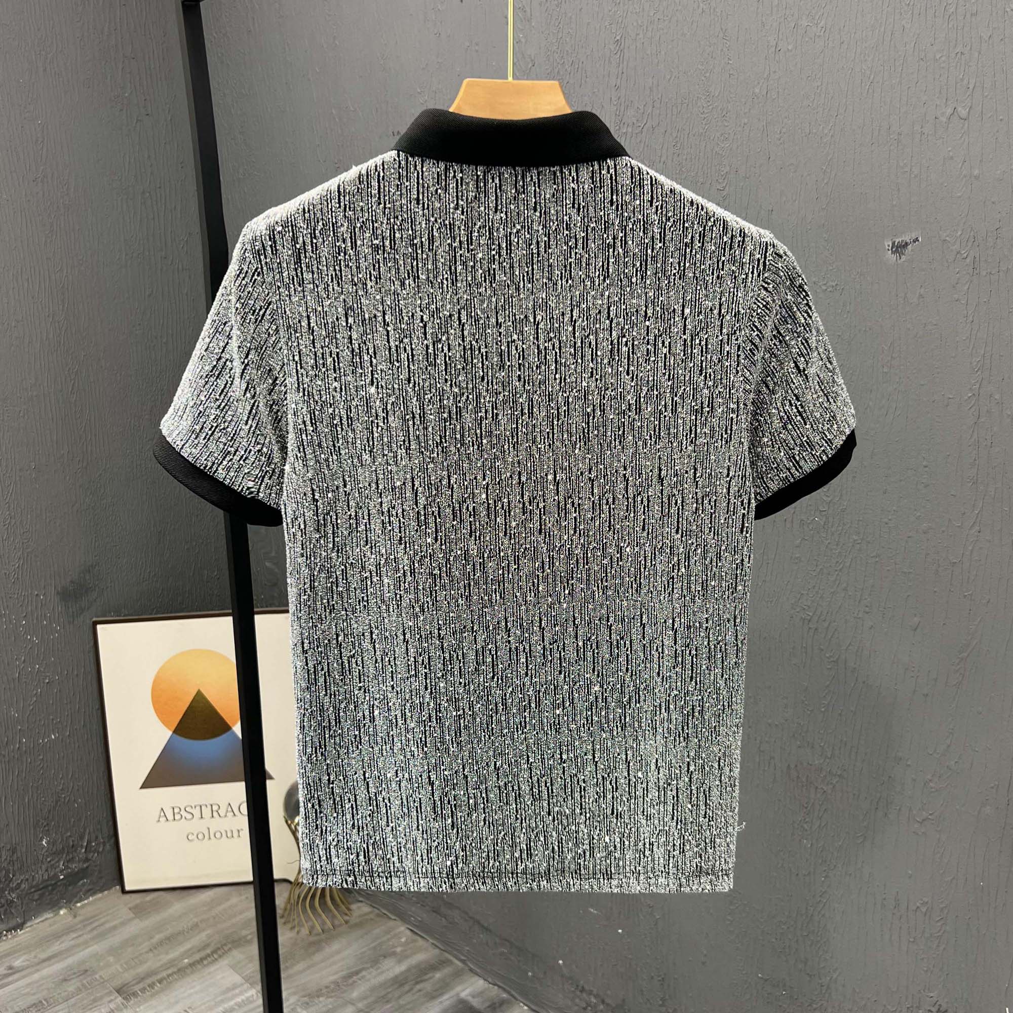 HIGH-CLASS HANDSOME CASUAL MENS SHORT SLEEVE T NEW ROLL-NECK POLO SHIRT SUMMER KOREAN STYLE TREND NICHE HALF-SLEEVED T-SHIRT