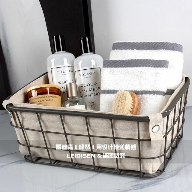 Model room bathroom soft decoration laundry detergent towel storage basket set bathroom exhibition hall decoration Balcony