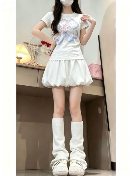 女童夏装套装2026新款12岁中大童学生洋气短袖韩版修身超好看裤裙