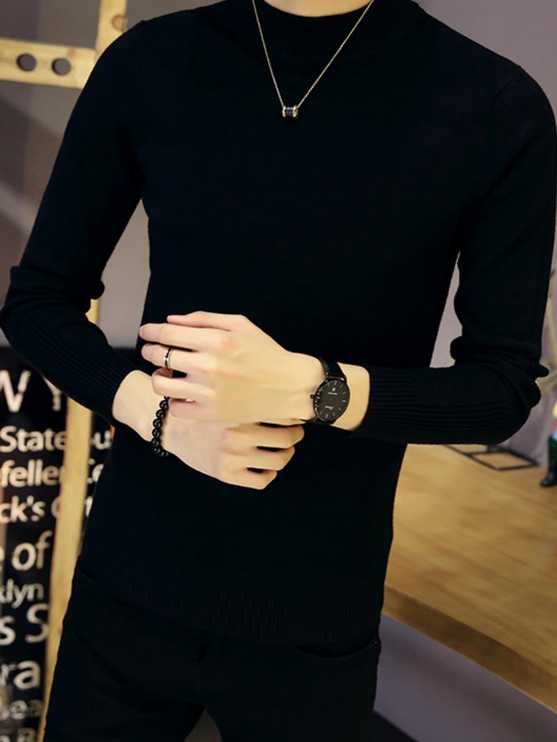 TURTLENECK SWEATER MENS KOREAN VERSION OF THE TREND SLIM KNITWEAR AUTUMN AND WINTER FLEECE THICKENED SWEATER MENS CASUAL BASE LAYER