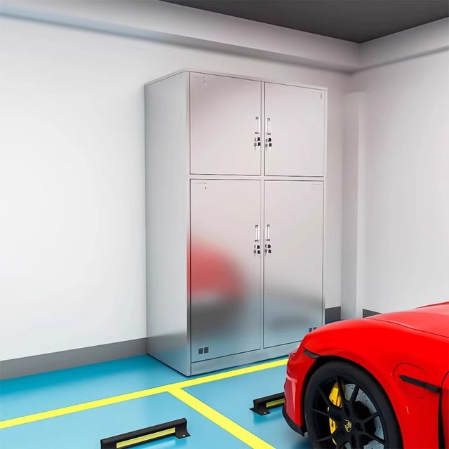Stainless steel parking space storage cabinet underground garage storage cabinet thickened moisture-proof debris storage cabinet tool cabinet