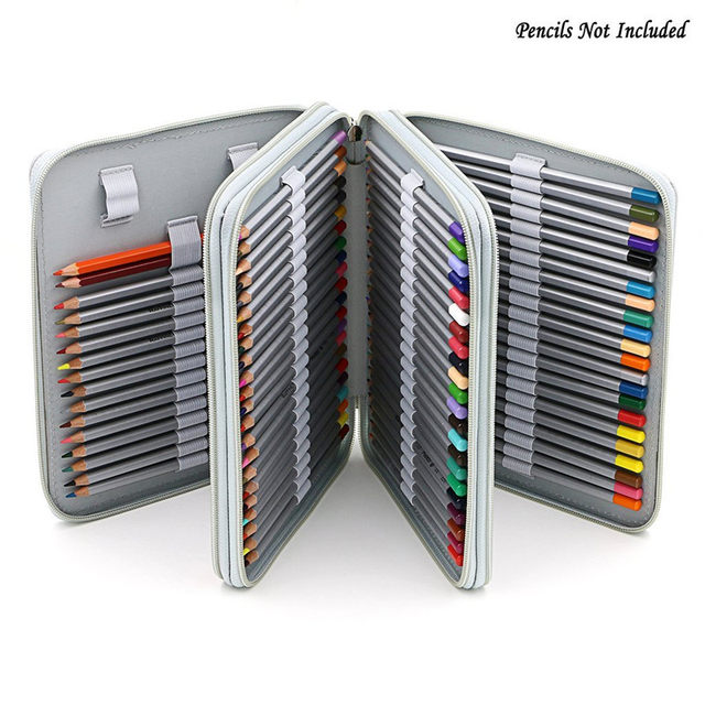 Hot-selling high-end 120-hole leather pencil bag art sketch brush colored pencil 120 color storage pencil case free shipping