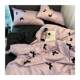 Summer ice silk bow quilt cover cool quilt cover washing silk smooth bed sheet girl heart four-piece set three-piece set
