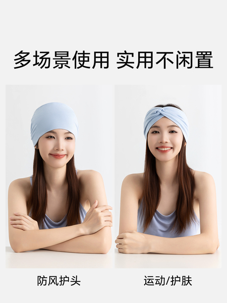 产妇月子发带头巾帽子薄款抑菌防风孕妇透气秋季产后护额头束发带 — 4
