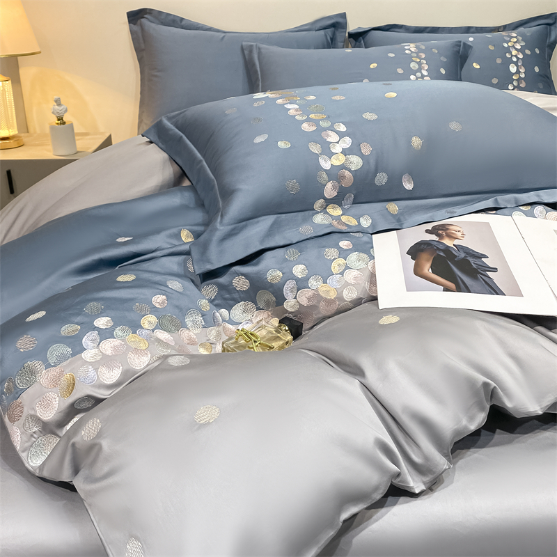 HEPBURN STYLE COTTON FOUR-PIECE SET OF SIMPLE COTTON NEW WEDDING MODERN LIGHT LUXURY LUXURY LUXURY LUXURY BED BEDDING