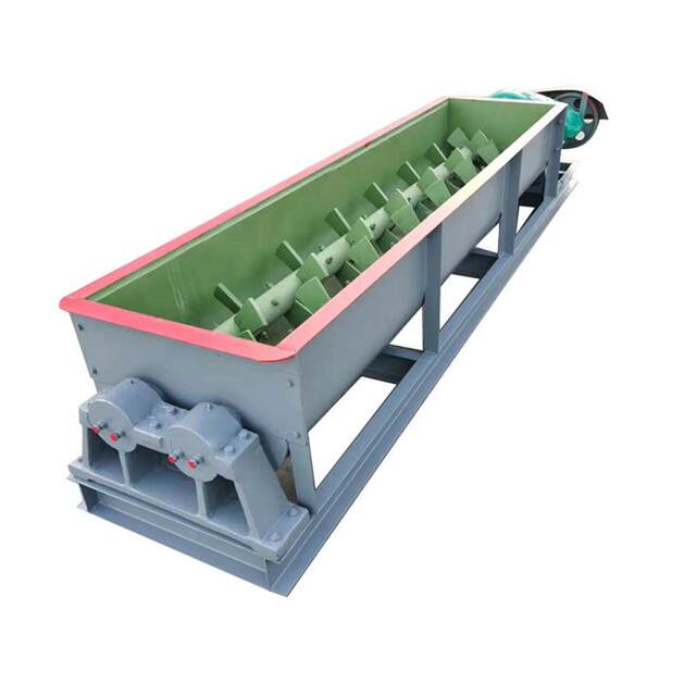 Coal slime and mud equipment Large horizontal double-shaft mixer Dry powder humidification and crushing stirring conveyor