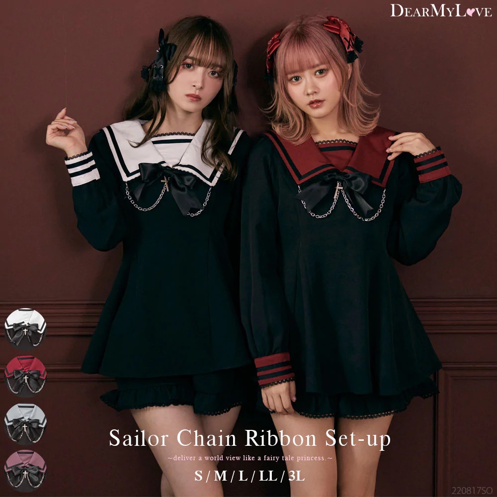JAPAN PURCHASING DEARMYLOVE DARK MINE SERIES SAILOR BOW CROSS CHAIN SER UP SUIT