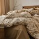 All-cotton four-piece set sheets and quilt cover retro style American tribute satin long velvet cotton 4-piece set autumn and winter thickened pure cotton grinding
