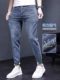 2025 Nuevos jeans de verano para hombres Slim Straight Summer Fina Marca American Loose Stretch Pantalones casuales