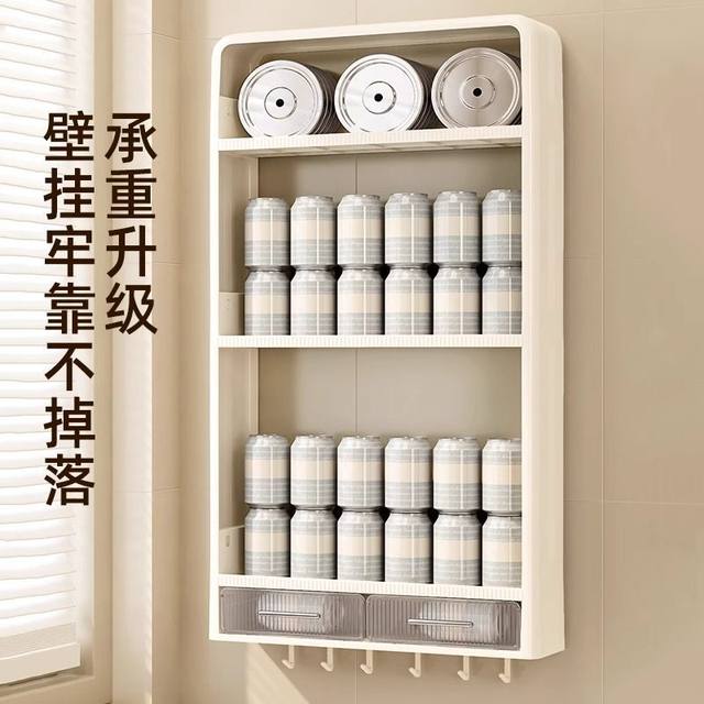 厨房调料品多功能置物架壁挂式壁柜调料架墙上调味品挂架收纳架子