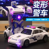 Электрический трансформер, полицейская машина, универсальный робот, игрушка, игрушечная машина для мальчиков, Кинг-Конг, 3 лет