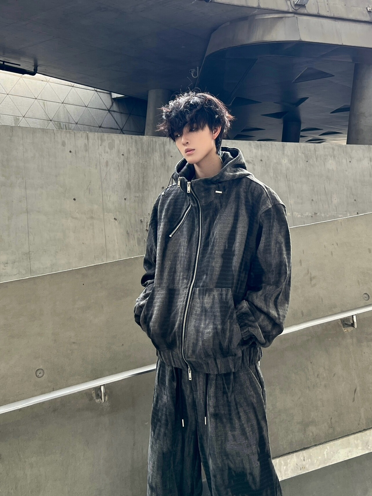 ASTRO LAB SPRING ZIP EMBELLISHED HOODED WASTELAND CASUAL LOOSE SUIT AMERICAN VINTAGE PRINT SET
