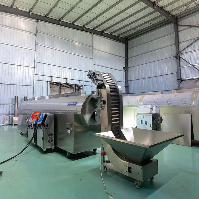 Wheat germ roaster Large fully automatic stir-frying machine Electromagnetic heating roaster assembly line