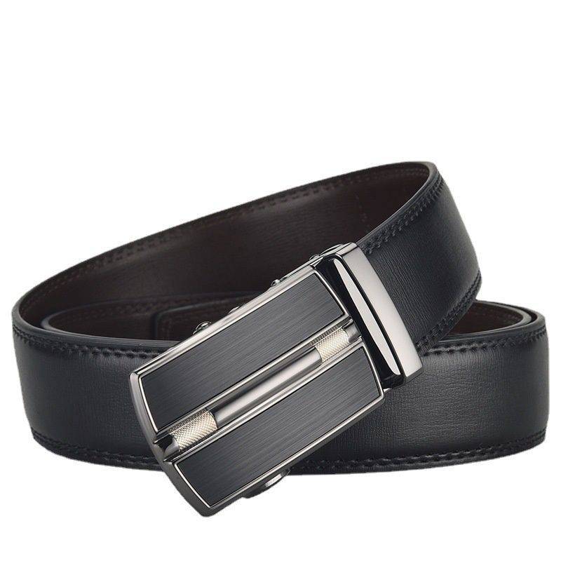 BELT MENS BELT AUTOMATIC BUCKLE 3.5 EARTH YELLOW SIMPLE BUSINESS CASUAL MENS TROUSER BELT CAN BE DETERMINED