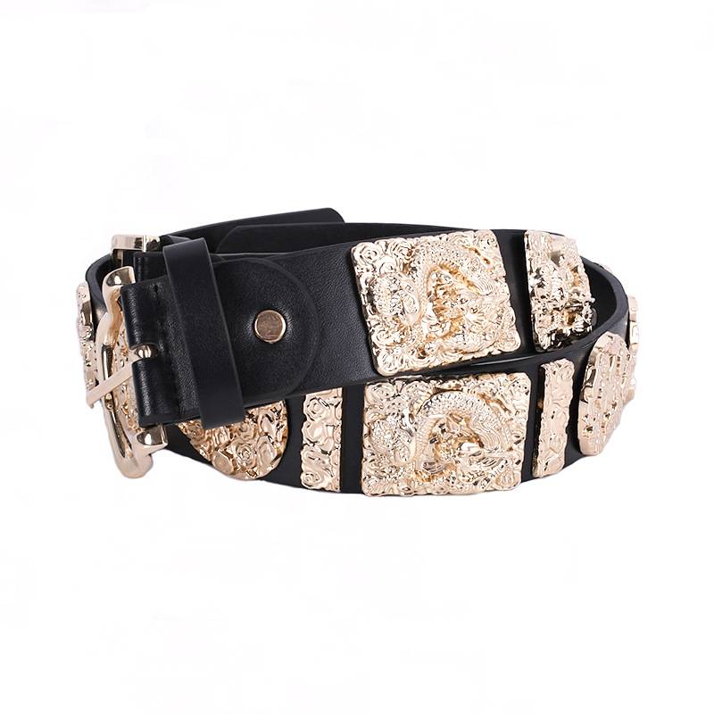 HANFU BELT LEATHER BELT WOMENS GIRDLE ACCESSORIES ROUND NECK ROBE FLYING FISH CLOTHING JINYI WEI BELT MENS ALL-MATCH ETHNIC STYLE BELT