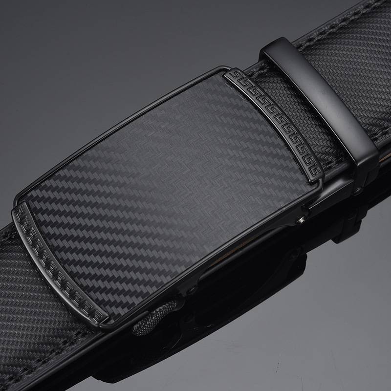NEW EUROPEAN AND AMERICAN BUSINESS BELT MENS TWO-LAYER GUANGZHOU AUTOMATIC BUCKLE EMBOSSED BELT