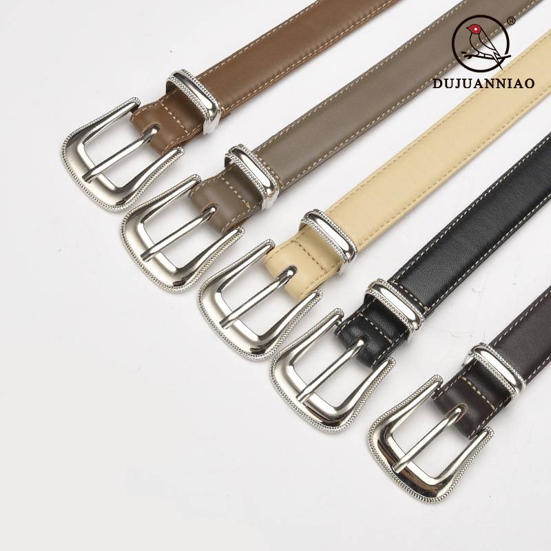 VINTAGE BELT LADIES CASUAL PIN BUCKLE TOP LEATHER BELT WOMENS KOREAN VERSION VERSATILE DENIM DECORATED BELT WOMEN