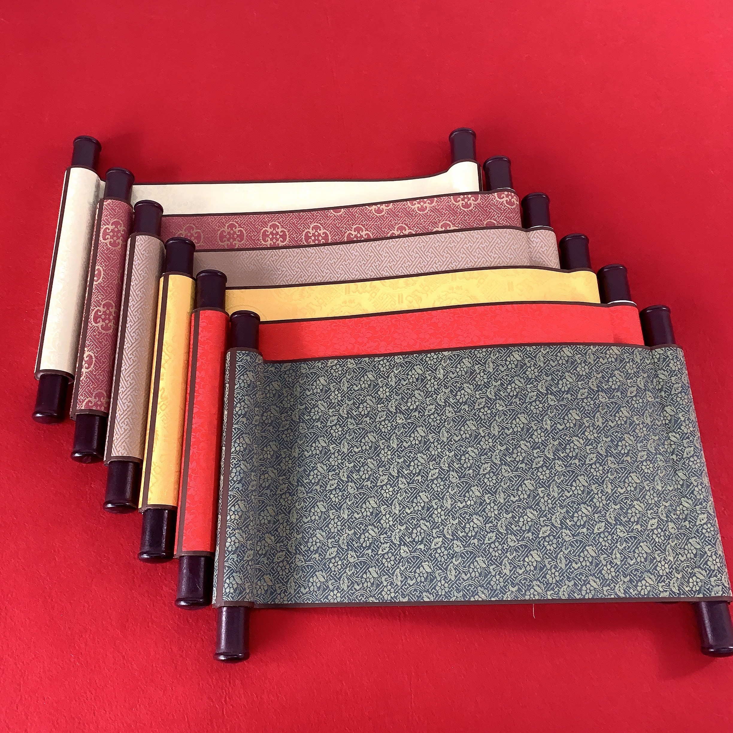 전체 다 마스크 미세하게 장착 된 미니 작은 족자 쌀 종이 스크롤 이동식 브러시 서예 프랑스어 그림 소품 사용자 정의