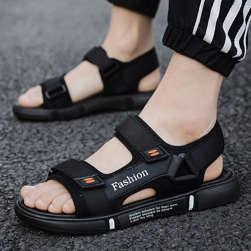 SLIPPERS MENS SUMMER 2024 NON SLIP WATERPROOF SOFT SOLED BEACH SHOES DAD OUTDOOR DUAL-USE WADING DRIVING CASUAL SANDALS