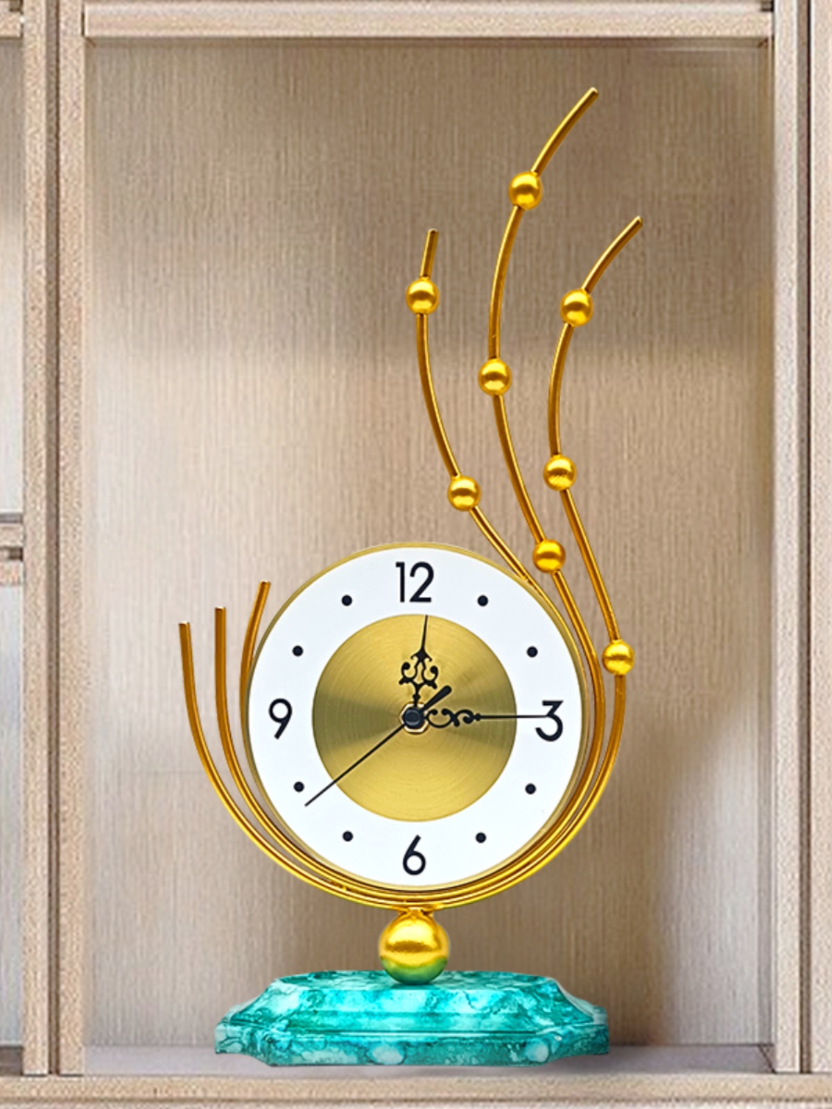 NORDIC LIGHT LUXURY TABLE CLOCK LIVING ROOM HOME DESKTOP CLOCK CREATIVE CLOCK ORNAMENTS FASHIONABLE HIGH-END HOME DECORATION DESK CLOCK