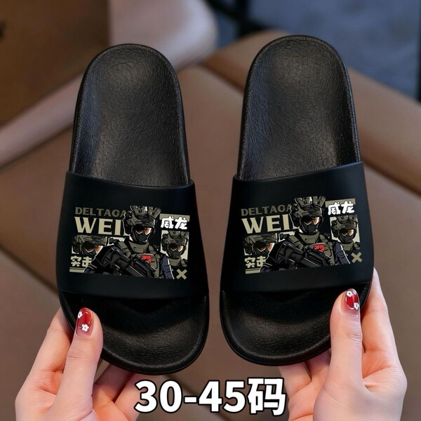 三角洲行动威龙儿童拖鞋夏季防滑软底男童卡通居家洗澡中大童凉拖