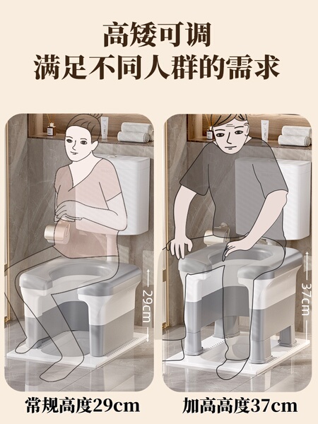 孕妇老人蹲厕坐便凳可移动马桶椅子上厕所神器架蹲便坑改座便携式 — 3