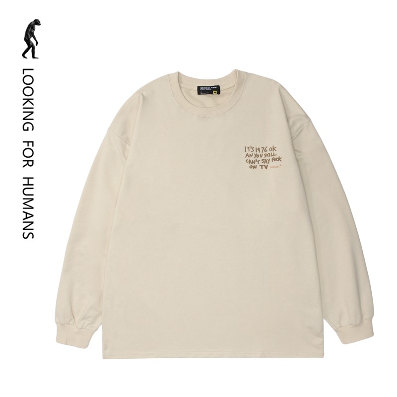 [LOOKING FOR HUMANS] WONDERFUL ADVENTURES AUTUMN NEW AMERICAN TREND FASHION LONG SLEEVE LOOSE MEN AND WOMEN