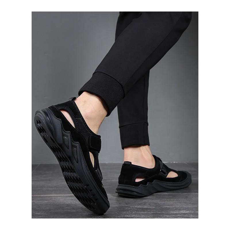 MENS SHOES 2024 NEW MENS CASUAL SANDALS TRENDY BEACH SHOES SUMMER WEAR BAOTOU VIETNAM BREATHABLE DRIVING SHOES