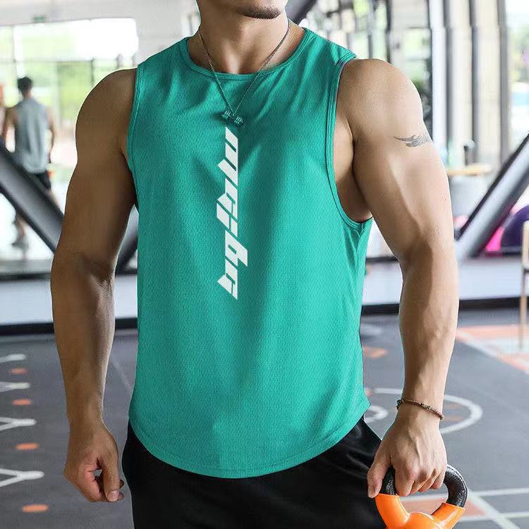 [QUICK-DRYING SPORTS VEST] SUMMER AND AUTUMN MENS MUSCLE TRAINING BROTHER FITNESS RUNNING MOISTURE WICKING SLEEVELESS T-SHIRT